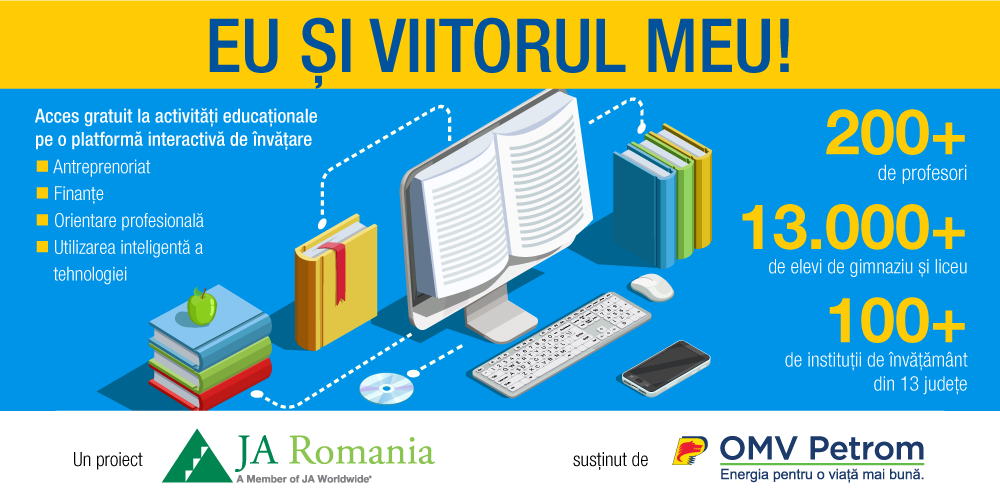 Proiectul Eu și viitorul meu! a oferit elevilor din peste 100 de școli și licee acces gratuit la o platformă interactivă de învățare